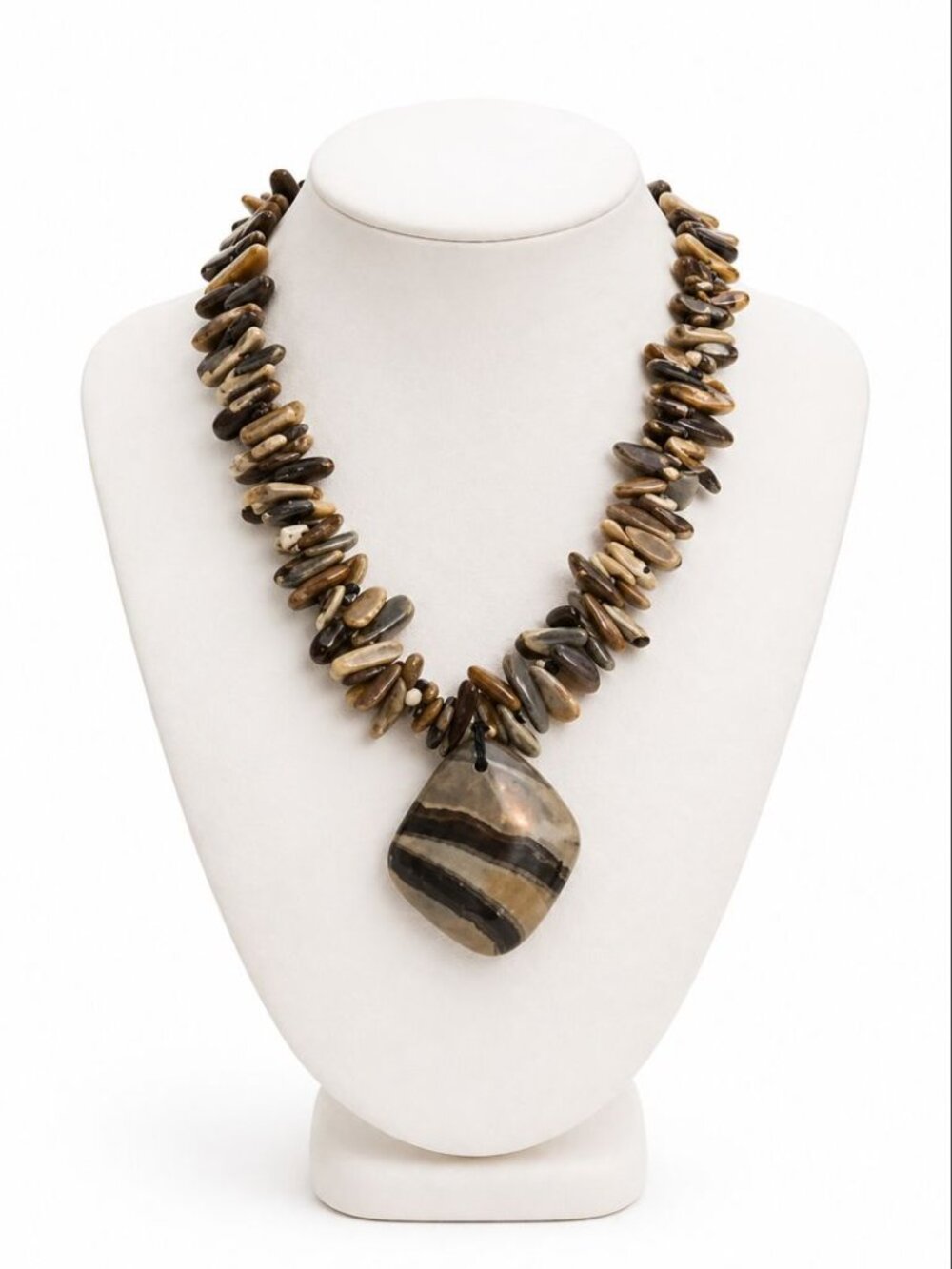 Handcrafted Polished Stone Necklace